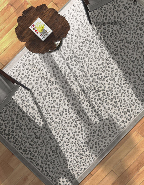Gray 2' x 3' 1 Wildlife Rectangle Area Rug Animal Print Safari Jungle Inspired Carpet for Unique Modern Interior Design for Sale at Rug Engine