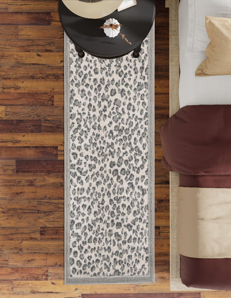 Gray 2' x 6' 1 Wildlife Runner Area Rug Animal Print Safari Jungle Inspired Carpet for Unique Modern Interior Design for Sale at Rug Engine