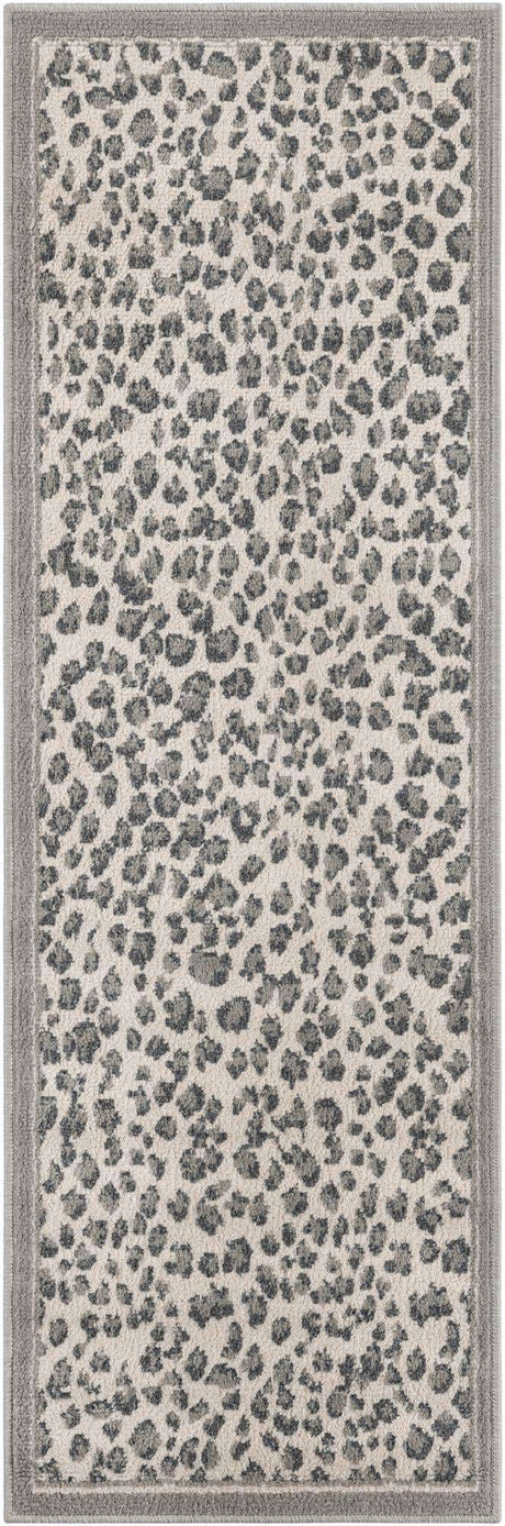 Gray 2' x 6' 1 Wildlife Runner Area Rug Animal Print Safari Jungle Inspired Carpet for Unique Modern Interior Design for Sale at Rug Engine
