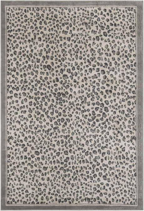 Gray 6' 1 x 9' Wildlife Rectangle Area Rug Animal Print Safari Jungle Inspired Carpet for Unique Modern Interior Design for Sale at Rug Engine
