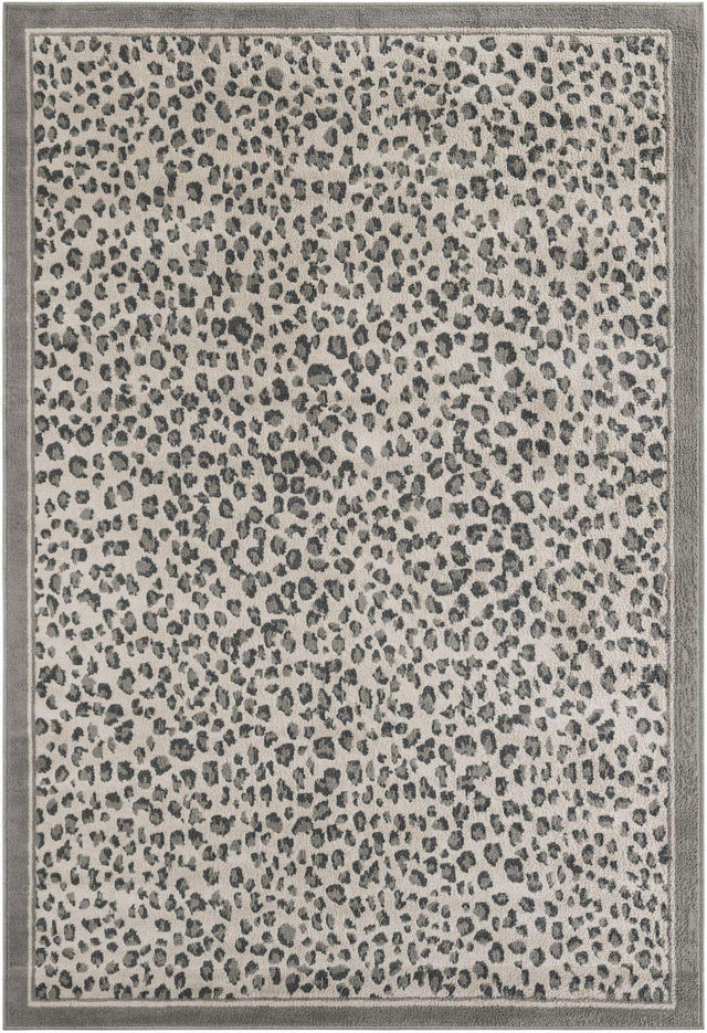 Gray 6' 1 x 9' Wildlife Rectangle Area Rug Animal Print Safari Jungle Inspired Carpet for Unique Modern Interior Design for Sale at Rug Engine