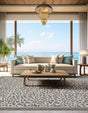 Gray 7' 10 x 7' 10 Wildlife Square Area Rug Animal Print Safari Jungle Inspired Carpet for Unique Modern Interior Design for Sale at Rug Engine