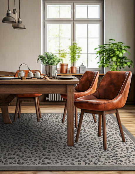 Gray 10' x 10' Wildlife Square Area Rug Animal Print Safari Jungle Inspired Carpet for Unique Modern Interior Design for Sale at Rug Engine