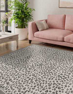 Gray 10' x 10' Wildlife Square Area Rug Animal Print Safari Jungle Inspired Carpet for Unique Modern Interior Design for Sale at Rug Engine