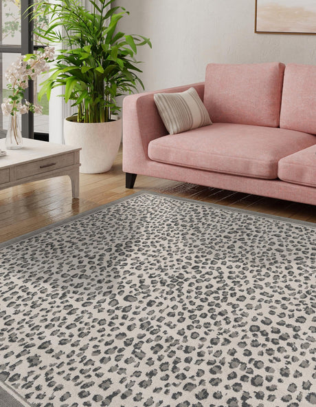Gray 10' x 10' Wildlife Square Area Rug Animal Print Safari Jungle Inspired Carpet for Unique Modern Interior Design for Sale at Rug Engine