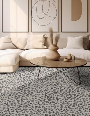 Gray 10' x 10' Wildlife Square Area Rug Animal Print Safari Jungle Inspired Carpet for Unique Modern Interior Design for Sale at Rug Engine