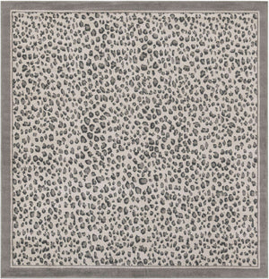 Gray 7' 10 x 7' 10 Wildlife Square Area Rug Animal Print Safari Jungle Inspired Carpet for Unique Modern Interior Design for Sale at Rug Engine