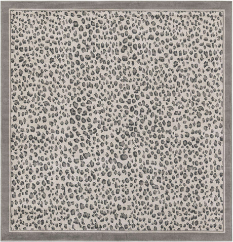 Gray 7' 10 x 7' 10 Wildlife Square Area Rug Animal Print Safari Jungle Inspired Carpet for Unique Modern Interior Design for Sale at Rug Engine