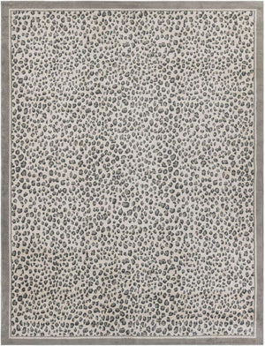 Gray 9' x 12' Wildlife Rectangle Area Rug Animal Print Safari Jungle Inspired Carpet for Unique Modern Interior Design for Sale at Rug Engine