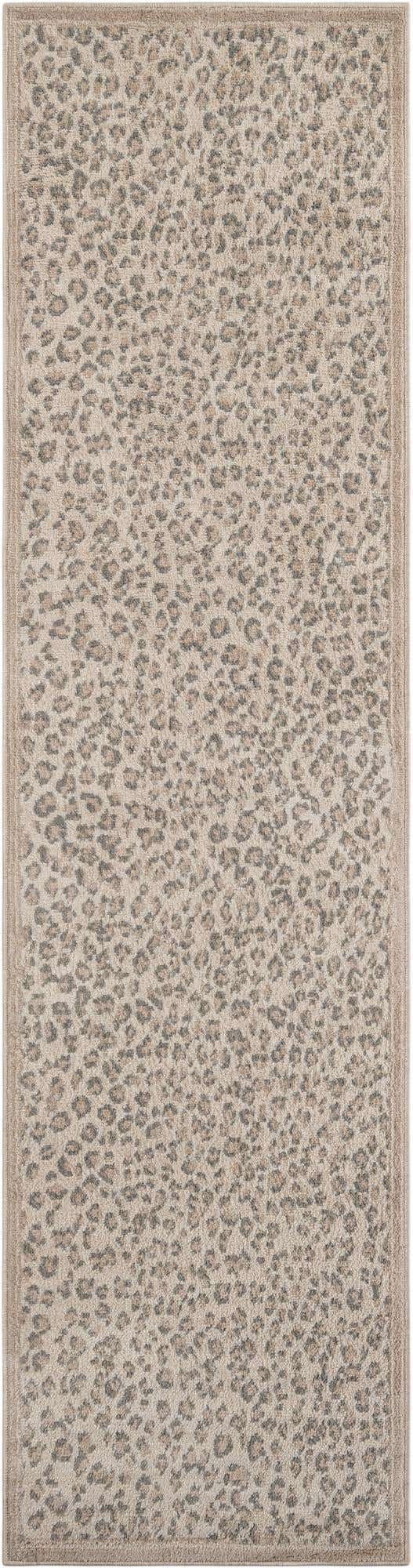 Ivory 2' 7 x 10' Wildlife Runner Area Rug Animal Print Safari Jungle Inspired Carpet for Unique Modern Interior Design for Sale at Rug Engine