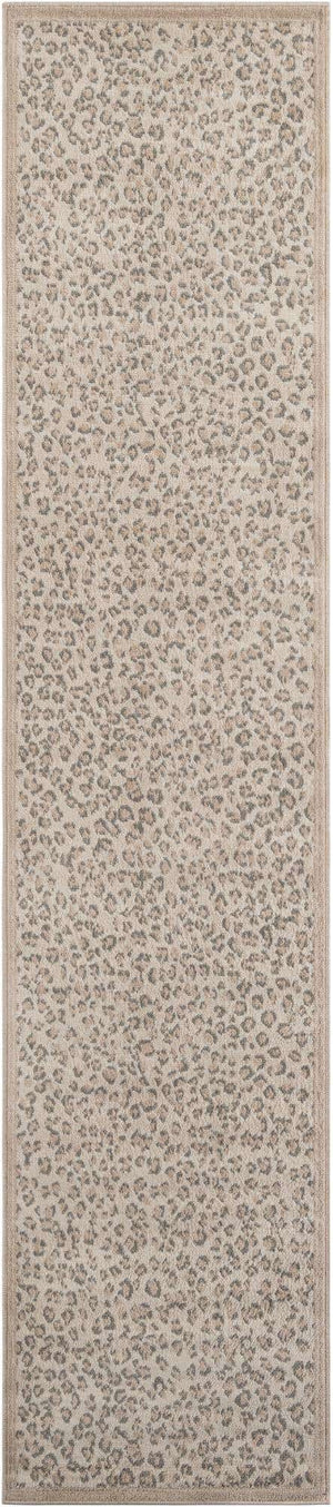 Ivory 2' 7 x 12' Wildlife Runner Area Rug Animal Print Safari Jungle Inspired Carpet for Unique Modern Interior Design for Sale at Rug Engine