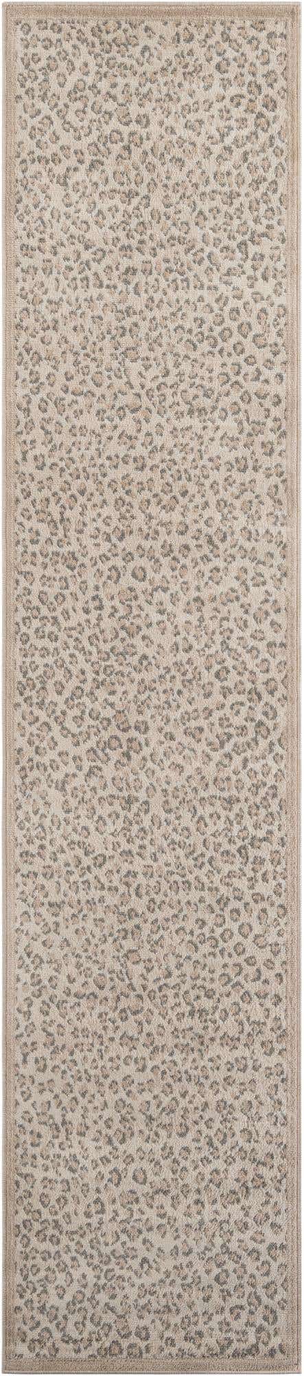 Ivory 2' 7 x 12' Wildlife Runner Area Rug Animal Print Safari Jungle Inspired Carpet for Unique Modern Interior Design for Sale at Rug Engine