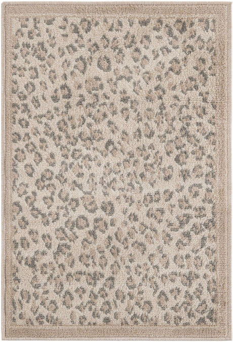 Ivory 2' x 3' 1 Wildlife Rectangle Area Rug Animal Print Safari Jungle Inspired Carpet for Unique Modern Interior Design for Sale at Rug Engine