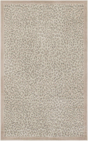 Ivory 4' 1 x 6' 1 Wildlife Rectangle Area Rug Animal Print Safari Jungle Inspired Carpet for Unique Modern Interior Design for Sale at Rug Engine