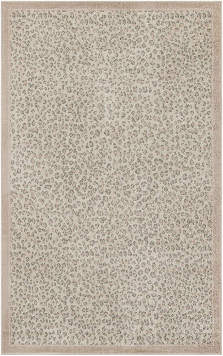 Ivory 4' 1 x 6' 1 Wildlife Rectangle Area Rug Animal Print Safari Jungle Inspired Carpet for Unique Modern Interior Design for Sale at Rug Engine