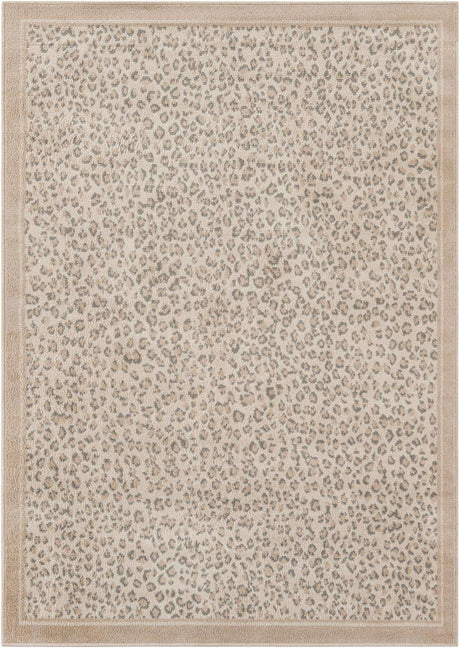 Ivory 5' 1 x 7' 1 Wildlife Rectangle Area Rug Animal Print Safari Jungle Inspired Carpet for Unique Modern Interior Design for Sale at Rug Engine