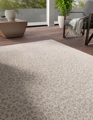Ivory 7' 10 x 10' Wildlife Rectangle Area Rug Animal Print Safari Jungle Inspired Carpet for Unique Modern Interior Design for Sale at Rug Engine