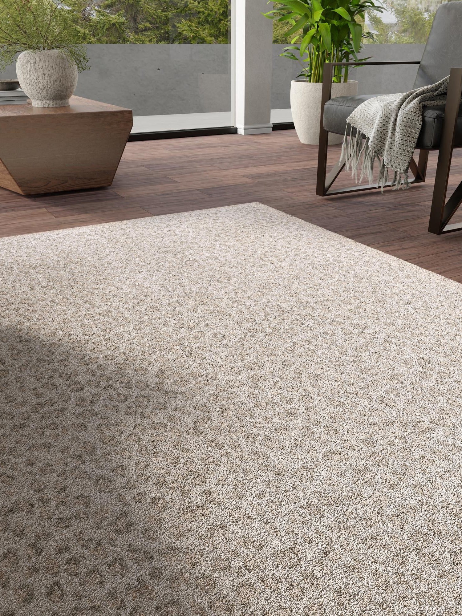 Ivory 6' 1 x 9' Wildlife Rectangle Area Rug Animal Print Safari Jungle Inspired Carpet for Unique Modern Interior Design for Sale at Rug Engine