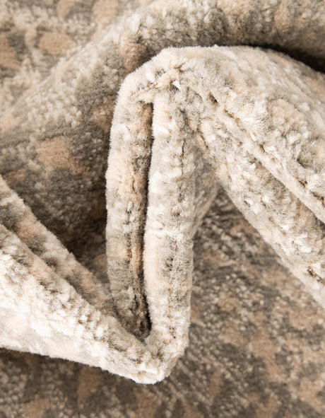 Ivory 9' x 12' Wildlife Rectangle Area Rug Animal Print Safari Jungle Inspired Carpet for Unique Modern Interior Design for Sale at Rug Engine