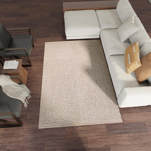 Ivory 5' 1 x 7' 1 Wildlife Rectangle Area Rug Animal Print Safari Jungle Inspired Carpet for Unique Modern Interior Design for Sale at Rug Engine