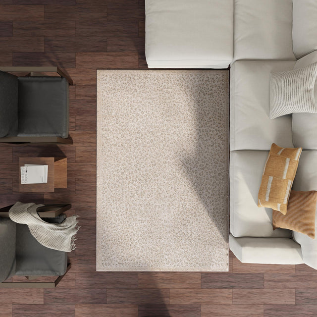 Ivory 5' 1 x 7' 1 Wildlife Rectangle Area Rug Animal Print Safari Jungle Inspired Carpet for Unique Modern Interior Design for Sale at Rug Engine