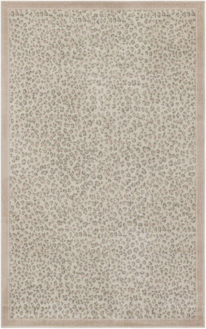 Ivory 5' 1 x 8' Wildlife Rectangle Area Rug Animal Print Safari Jungle Inspired Carpet for Unique Modern Interior Design for Sale at Rug Engine