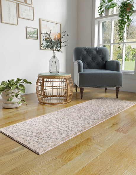 Ivory 2' x 8' Wildlife Runner Area Rug Animal Print Safari Jungle Inspired Carpet for Unique Modern Interior Design for Sale at Rug Engine