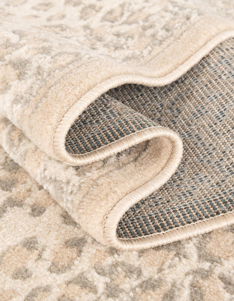 Ivory 2' x 5' 1 Wildlife Runner Area Rug Animal Print Safari Jungle Inspired Carpet for Unique Modern Interior Design for Sale at Rug Engine
