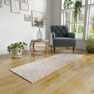 Ivory 2' x 5' 1 Wildlife Runner Area Rug Animal Print Safari Jungle Inspired Carpet for Unique Modern Interior Design for Sale at Rug Engine