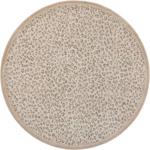 Ivory 7' 10 x 7' 10 Wildlife Round Area Rug Animal Print Safari Jungle Inspired Carpet for Unique Modern Interior Design for Sale at Rug Engine