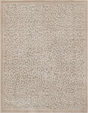 Ivory 7' 10 x 10' Wildlife Rectangle Area Rug Animal Print Safari Jungle Inspired Carpet for Unique Modern Interior Design for Sale at Rug Engine