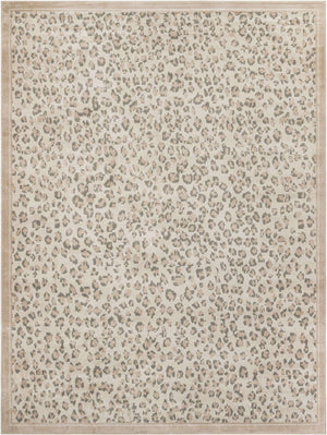 Ivory 9' x 12' Wildlife Rectangle Area Rug Animal Print Safari Jungle Inspired Carpet for Unique Modern Interior Design for Sale at Rug Engine