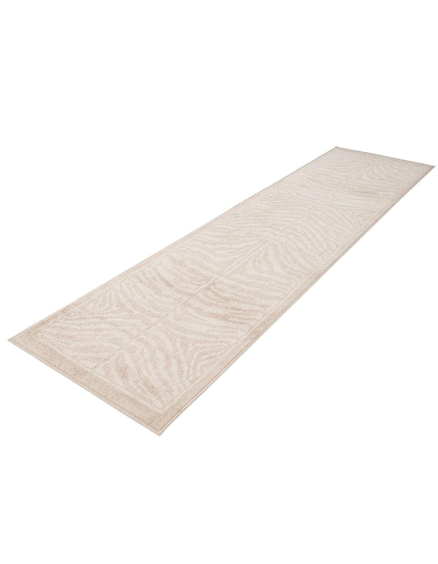 Beige and Ivory 2' 7 x 10' Wildlife Runner Area Rug Animal Print Safari Jungle Inspired Carpet for Unique Modern Interior Design for Sale at Rug Engine