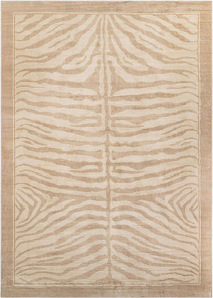 Beige and Ivory 10' x 14' 1 Wildlife Rectangle Area Rug Animal Print Safari Jungle Inspired Carpet for Unique Modern Interior Design for Sale at Rug Engine