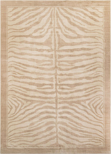 Beige and Ivory 10' x 14' 1 Wildlife Rectangle Area Rug Animal Print Safari Jungle Inspired Carpet for Unique Modern Interior Design for Sale at Rug Engine
