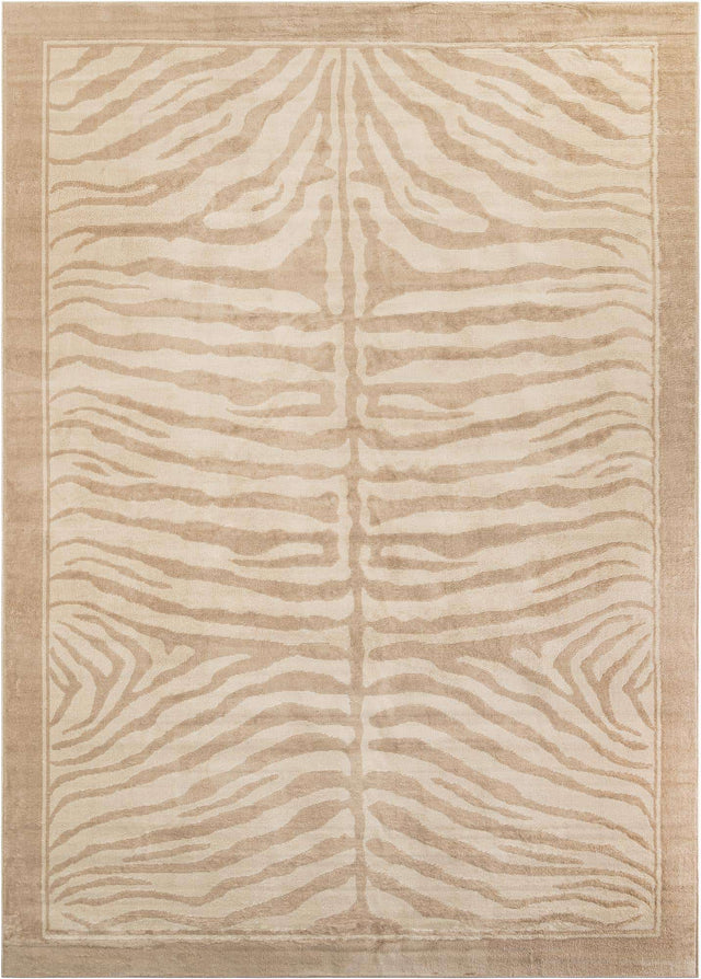Beige and Ivory 10' x 14' 1 Wildlife Rectangle Area Rug Animal Print Safari Jungle Inspired Carpet for Unique Modern Interior Design for Sale at Rug Engine