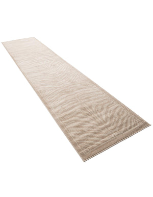 Beige and Ivory 2' 7 x 12' Wildlife Runner Area Rug Animal Print Safari Jungle Inspired Carpet for Unique Modern Interior Design for Sale at Rug Engine