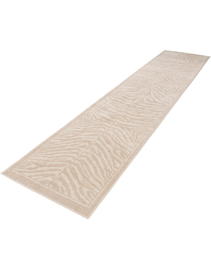 Beige and Ivory 2' 7 x 12' Wildlife Runner Area Rug Animal Print Safari Jungle Inspired Carpet for Unique Modern Interior Design for Sale at Rug Engine