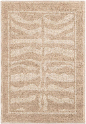 Beige and Ivory 2' x 3' 1 Wildlife Rectangle Area Rug Animal Print Safari Jungle Inspired Carpet for Unique Modern Interior Design for Sale at Rug Engine