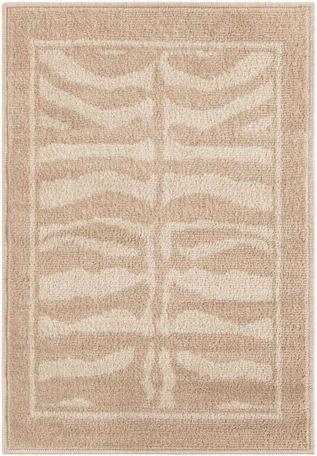 Beige and Ivory 2' x 3' 1 Wildlife Rectangle Area Rug Animal Print Safari Jungle Inspired Carpet for Unique Modern Interior Design for Sale at Rug Engine