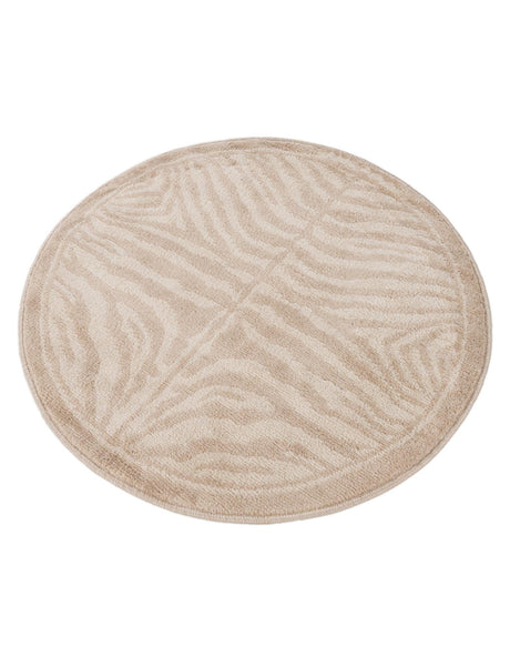 Beige and Ivory 3' 1 x 3' 1 Wildlife Round Area Rug Animal Print Safari Jungle Inspired Carpet for Unique Modern Interior Design for Sale at Rug Engine