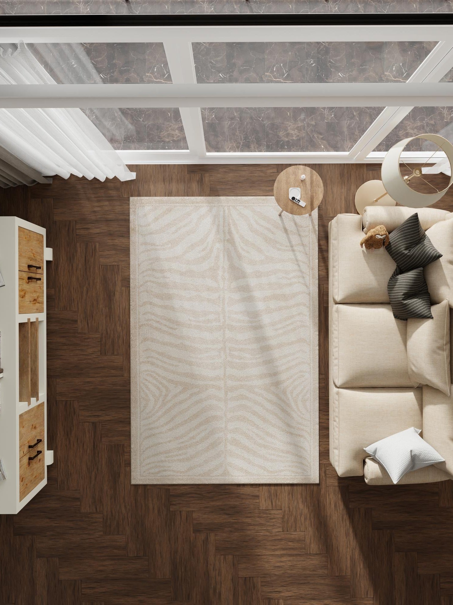 Beige and Ivory 10' x 14' 1 Wildlife Rectangle Area Rug Animal Print Safari Jungle Inspired Carpet for Unique Modern Interior Design for Sale at Rug Engine