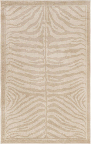 Beige and Ivory 5' 1 x 8' Wildlife Rectangle Area Rug Animal Print Safari Jungle Inspired Carpet for Unique Modern Interior Design for Sale at Rug Engine