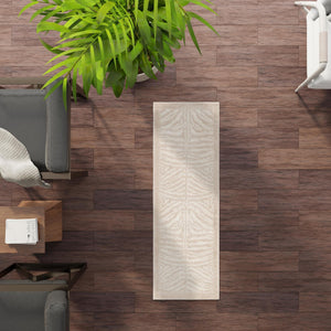 Beige and Ivory 2' 7 x 12' Wildlife Runner Area Rug Animal Print Safari Jungle Inspired Carpet for Unique Modern Interior Design for Sale at Rug Engine