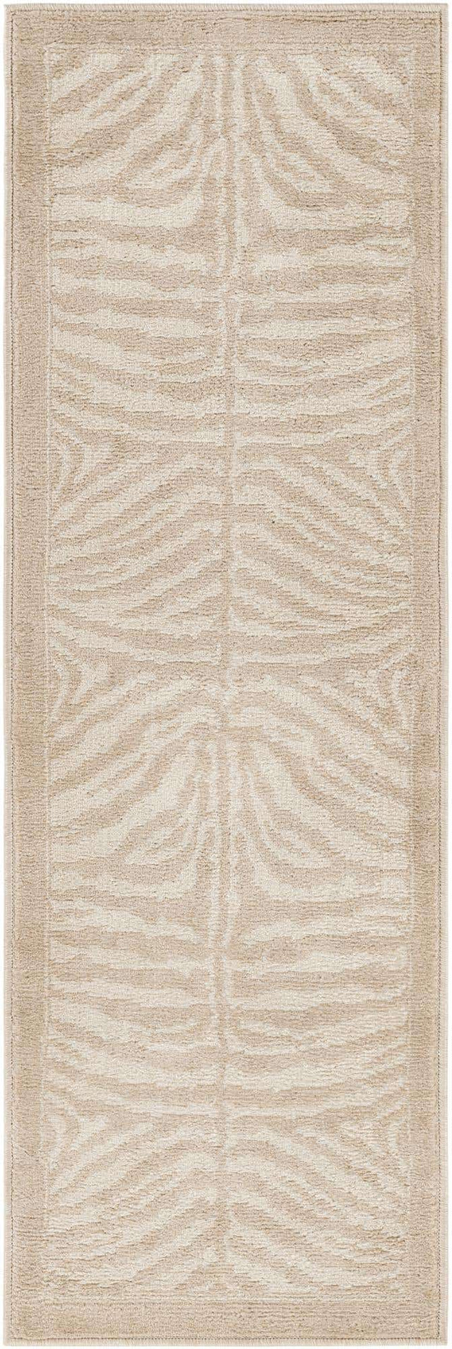 Beige and Ivory 2' x 6' 1 Wildlife Runner Area Rug Animal Print Safari Jungle Inspired Carpet for Unique Modern Interior Design for Sale at Rug Engine