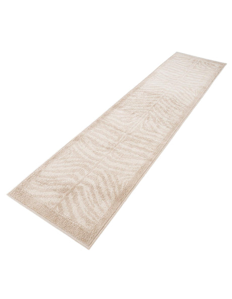 Beige and Ivory 2' x 8' Wildlife Runner Area Rug Animal Print Safari Jungle Inspired Carpet for Unique Modern Interior Design for Sale at Rug Engine