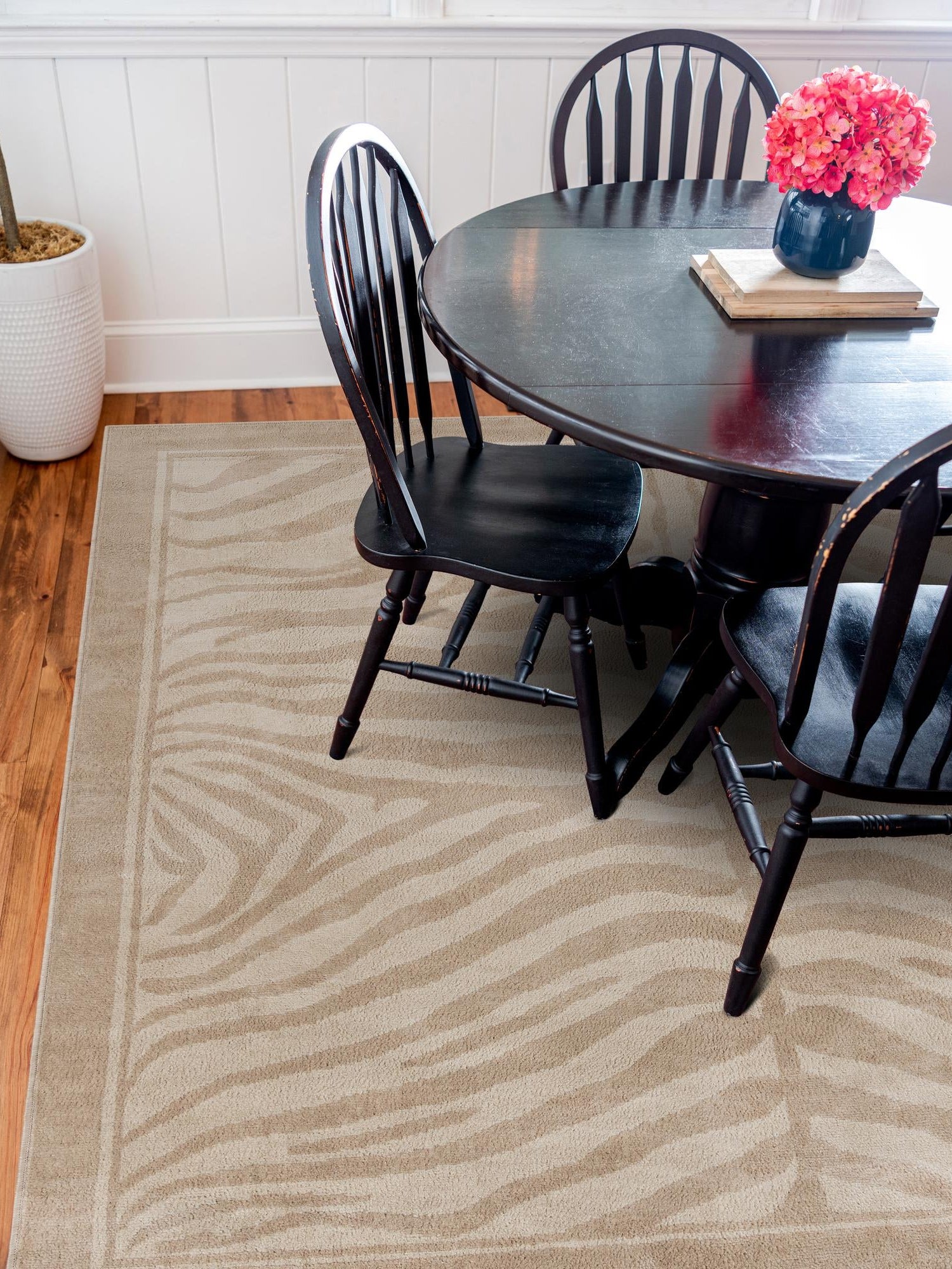 Beige and Ivory 10' x 10' Wildlife Square Area Rug Animal Print Safari Jungle Inspired Carpet for Unique Modern Interior Design for Sale at Rug Engine