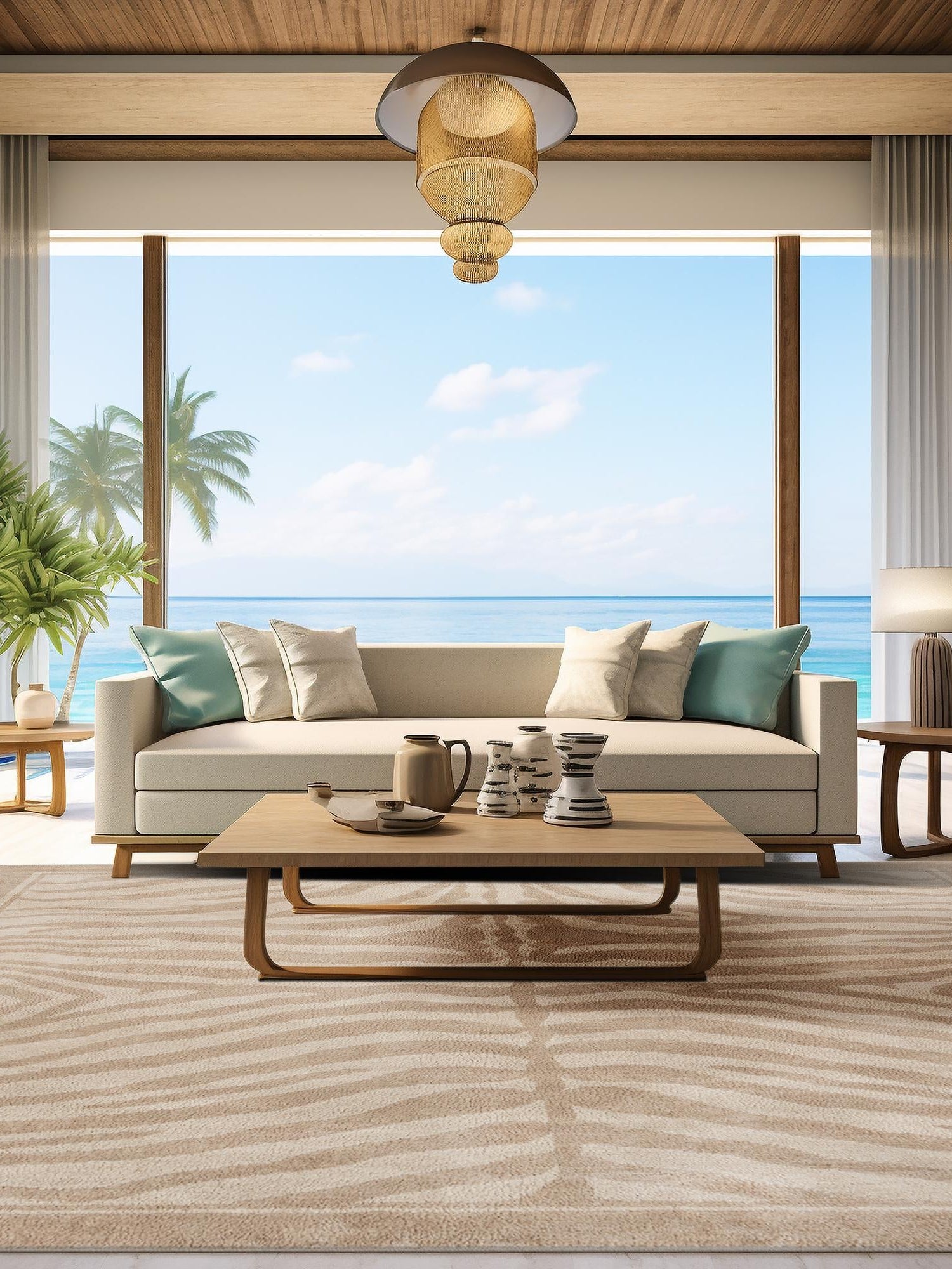 Beige and Ivory 10' x 10' Wildlife Square Area Rug Animal Print Safari Jungle Inspired Carpet for Unique Modern Interior Design for Sale at Rug Engine