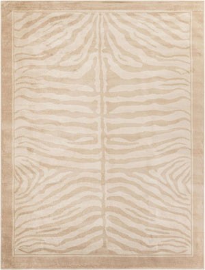 Beige and Ivory 9' x 12' Wildlife Rectangle Area Rug Animal Print Safari Jungle Inspired Carpet for Unique Modern Interior Design for Sale at Rug Engine