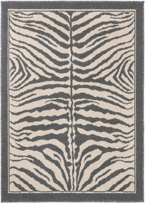 Gray and Ivory 4' 1 x 6' 1 Wildlife Rectangle Area Rug Animal Print Safari Jungle Inspired Carpet for Unique Modern Interior Design for Sale at Rug Engine